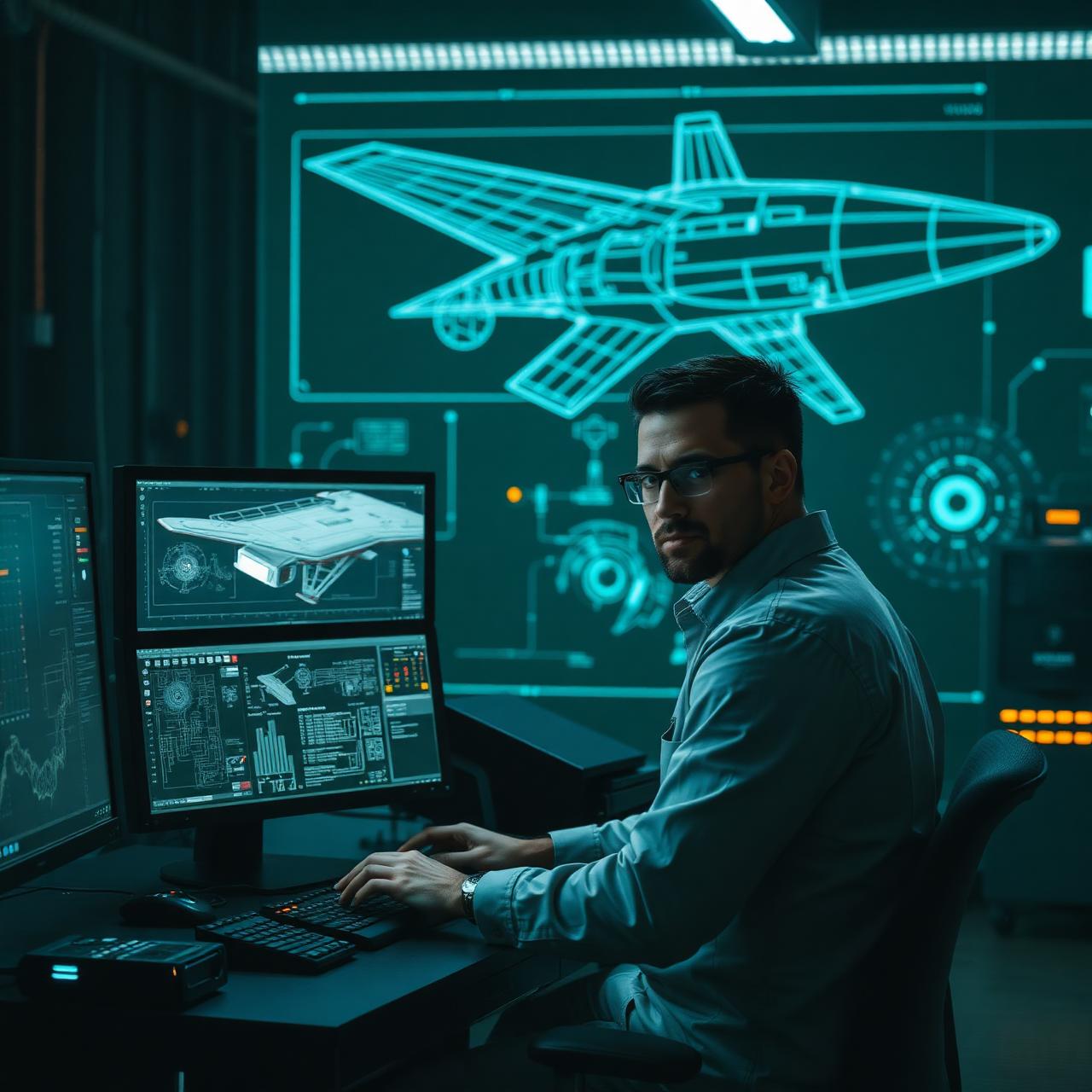 Engineer at CAD workstation